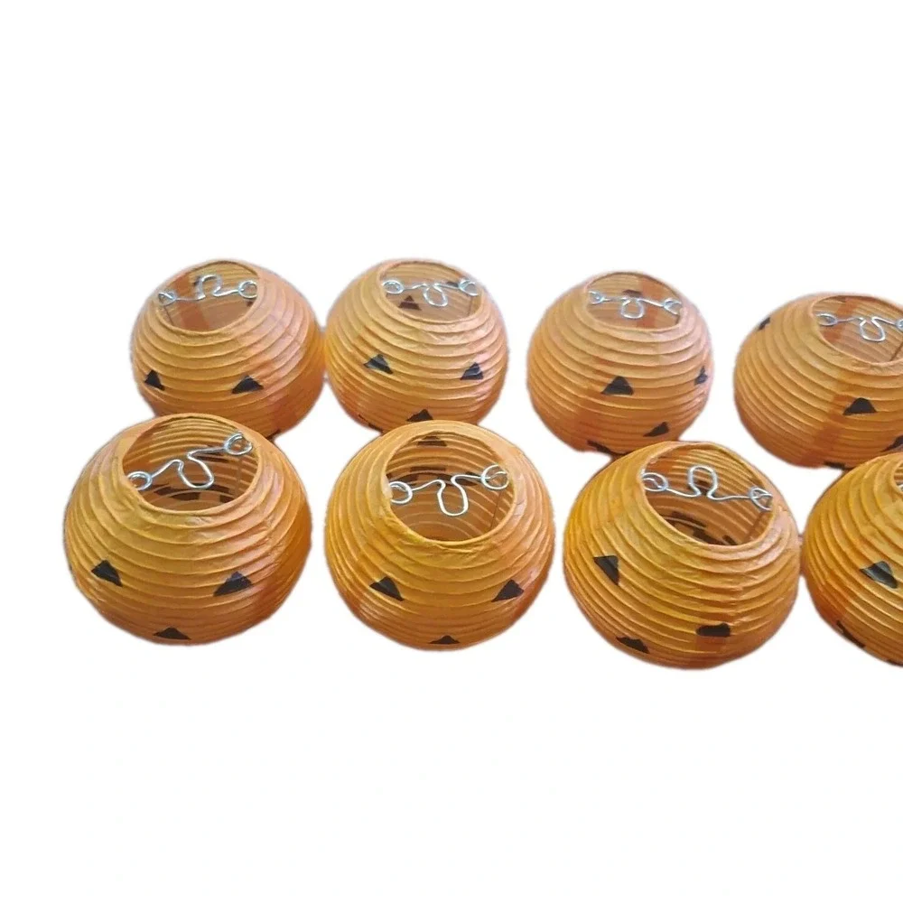Halloween Pumpkin Paper Lantern Cover For String Lights Jack O Lantern Lot of 10
